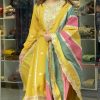 Perfect Yellow Color Faux Georgette With Embroidery Sequence Work Salwar Suit