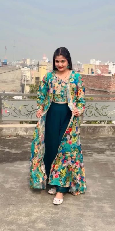 Green Fox Georgette Digital Print Work Salwar Suit