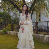 Cream Fox Georgette Embroidery Sequence Anarkali Gown