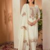Cream Fox Georgette Embroidery Thread Sequence Salwar Suit