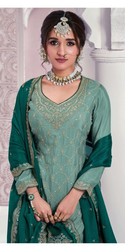 Amazing Rama Color Chinon Multi Coding Work Salwar Suit