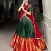 Awesome Green Color Narayan Pattu Zari Weaving Work Lehenga Choli