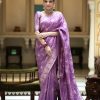 Bright Purple Color Soft Litchi Silk All Over Weaving Saree