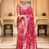 Bright Rani Pink Color Soft Litchi Silk All Over Weaving Saree