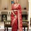 Bright Red Color Soft Litchi Silk All Over Weaving Saree