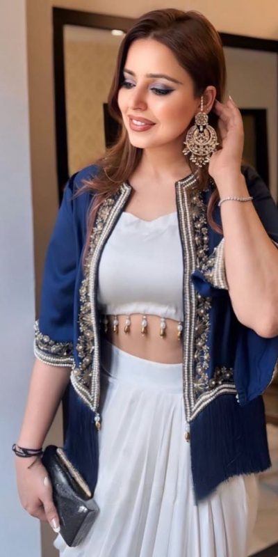 Classic White Color Crape Silk Moti Lace On Blouse Dhoti Suit