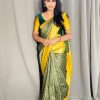 Green Silk Jacquard Work On All Over Saree