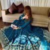 Rama Blue Star Georgette Embroidery Work Gown