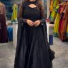 Black Sequence Embroidery Work Gown