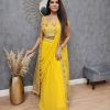 Fancy Yellow Color Georgette With Embroidery Lehenga Choli
