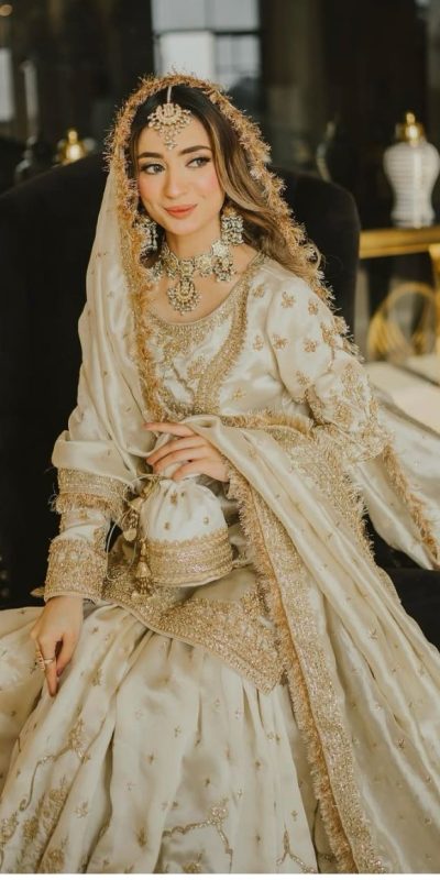 Fantastic Half White Color Chinon Silk Embroidery Work Salwar Suit