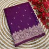 Fantastic Purple Color Banarasi Silk Zari Weaving Rich Pallu Saree