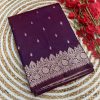 Fantastic Wine Color Banarasi Silk Zari Weaving Rich Pallu Saree