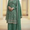 Glowing Green Color Chinon Embroidery Multi Work Salwar Suit