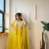 Gorgeous Yellow Color Georgette Sequence Work On Front Dhoti Suit