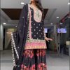Graceful Black Color Georgette Sequences Work Salwar Suit
