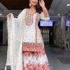 Graceful White Color Georgette Sequences Work Salwar Suit