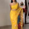 Yellow Soft Organza Silk Ready To Wear Saree