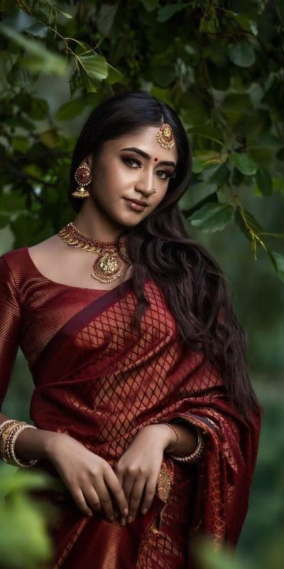 Nice Maroon Color Soft Litchi Silk jacquard Work On All Over Saree