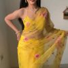 Yellow Soft Organza Silk Ready To Wear Saree