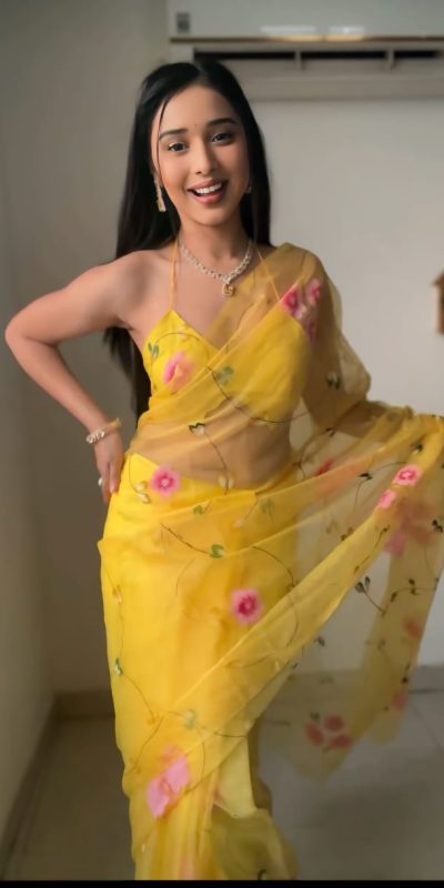 Shiny Yellow Color Soft Organza Silk Ready To Wear Saree