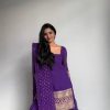 Simple Violet Color Georgette Thread 9mm Sequence Salwar Suit