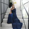 Stunning Navy Blue Color Georgette Sequence Work Saree