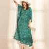 Stylist Blue Color Heavy French Crape Print Kaftan Suit