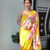 Yellow Soft Organza Silk Ready To Wear Saree