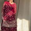 Trendy Red Color Georgette Thread 9mm Sequence Salwar Suit