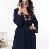 Fancy Navy Blue Color Rayon Heavy Embroidery Work Kurti