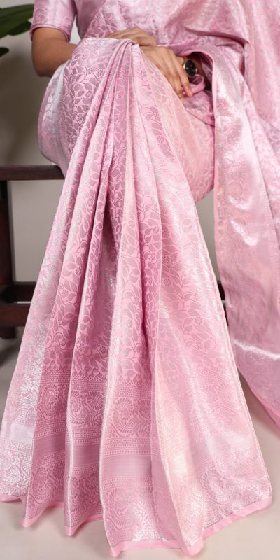 YNF 7404 Baby Pink Color Kanjivaram Zari Weaving Work Saree Casual, Wedding, Festive, Events . Expected Delivery  4-6 Working Days @1599/- only                                | Sarees, Bollywood Sarees, Creative Sarees, Designer Sarees, Embroidered Sarees, Ethnic Saree, Modern Digital sarees, Party Wear Sarees