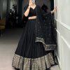 LNB 1906 Black Color Pure Chanderi Plain With Zari Weaving Work Border Lehenga Choli Wedding, Party, Festive, Events Etc. Delivery 4-6 Working Days Rs 1999 | Lehenga, Bollywood Lehenga, Creative Lehenga, Designer Lehenga, Embroidered Lehenga, Party Wear Lehenga