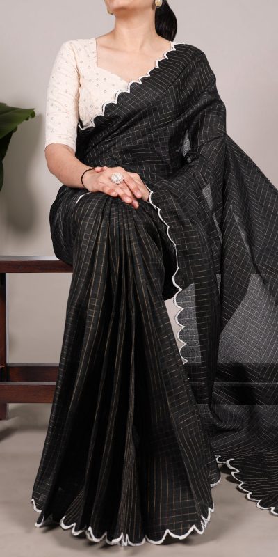 YNF 7105 Black Color Gadhawal Chex Arca Work Saree Casual, Wedding, Festive, Events . Expected Delivery 4-6 Working Days @1599/- only | Sarees, Bollywood Sarees, Creative Sarees, Designer Sarees, Embroidered Sarees, Ethnic Saree, Modern Digital sarees, Party Wear Sarees