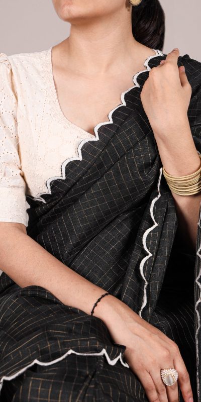 YNF 7105 Black Color Gadhawal Chex Arca Work Saree Casual, Wedding, Festive, Events . Expected Delivery 4-6 Working Days @1599/- only | Sarees, Bollywood Sarees, Creative Sarees, Designer Sarees, Embroidered Sarees, Ethnic Saree, Modern Digital sarees, Party Wear Sarees