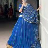 LNB 1701 Blue Color Georgette Bandhej Print And Embossed Lace Lehenga Choli Wedding, Party, Festive, Events Etc. Delivery 4-6 Working Days Rs 3999 | Lehenga, Bollywood Lehenga, Creative Lehenga, Designer Lehenga, Embroidered Lehenga, Party Wear Lehenga