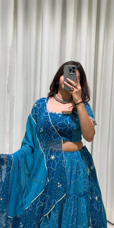 LG 647 Blue Color Printed Georgette Real Mirror Work Lehenga Choli Wedding, Party, Festive, Events Etc. Delivery 4-6 Working Days Rs 2099 | Lehenga, Bollywood Lehenga, Creative Lehenga, Designer Lehenga, Embroidered Lehenga, Party Wear Lehenga