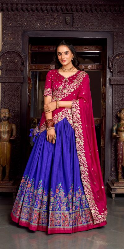 LNB 1238 Blue Color Tasar Silk Printed With Foil Work Lehenga Choli Festive Party Wedding, Events etc. Delivery 4-6 Working Days @2999/- | Lehenga, Bollywood Lehenga, Creative Lehenga, Designer Lehenga, Embroidered Lehenga, Party Wear Lehenga