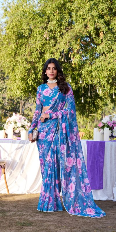 YNF 7010 Blue Color Weightless Marbal Floral Printed Pearl Lace Saree Casual, Wedding, Festive, Events . Expected Delivery 4-6 Working Days @1599/- only | Sarees, Bollywood Sarees, Creative Sarees, Designer Sarees, Embroidered Sarees, Ethnic Saree, Modern Digital sarees, Party Wear Sarees