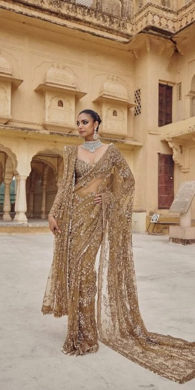 DF 3441 Chiku Color Mono Net Heavy 5mm Sequins Embroidery Work Saree Casual, Wedding, Festive, Events . Expected Delivery 4-6 Working Days @1799/- only | Sarees, Bollywood Sarees, Creative Sarees, Designer Sarees, Embroidered Sarees, Ethnic Saree, Modern Digital sarees, Party Wear Sarees