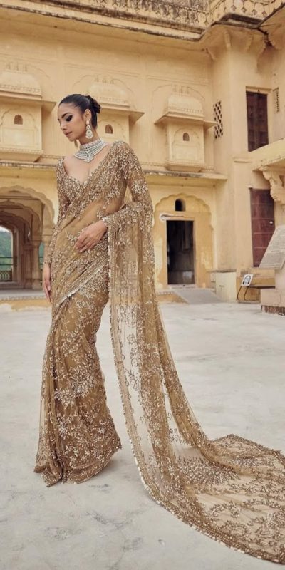 DF 3441 Chiku Color Mono Net Heavy 5mm Sequins Embroidery Work Saree Casual, Wedding, Festive, Events . Expected Delivery 4-6 Working Days @1799/- only | Sarees, Bollywood Sarees, Creative Sarees, Designer Sarees, Embroidered Sarees, Ethnic Saree, Modern Digital sarees, Party Wear Sarees