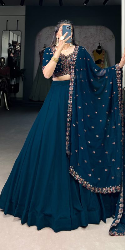 LNB 1416 Firozi Color Georgette Plain Lehenga Choli Wedding, Party, Festive, Events Etc. Delivery 4-6 Working Days Rs 3999 | Lehenga, Bollywood Lehenga, Creative Lehenga, Designer Lehenga, Embroidered Lehenga, Party Wear Lehenga