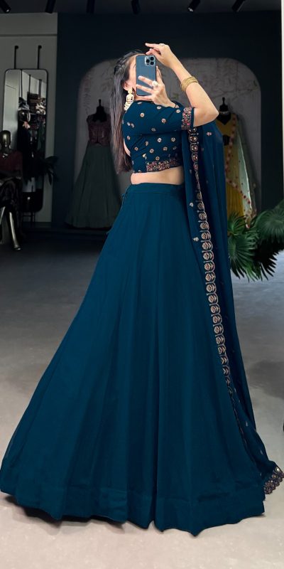 LNB 1416 Firozi Color Georgette Plain Lehenga Choli Wedding, Party, Festive, Events Etc. Delivery 4-6 Working Days Rs 3999 | Lehenga, Bollywood Lehenga, Creative Lehenga, Designer Lehenga, Embroidered Lehenga, Party Wear Lehenga