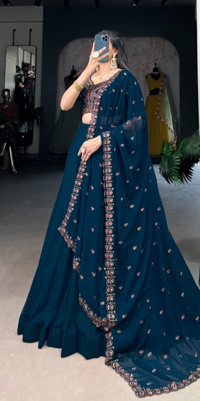LNB 1416 Firozi Color Georgette Plain Lehenga Choli Wedding, Party, Festive, Events Etc. Delivery 4-6 Working Days Rs 3999 | Lehenga, Bollywood Lehenga, Creative Lehenga, Designer Lehenga, Embroidered Lehenga, Party Wear Lehenga