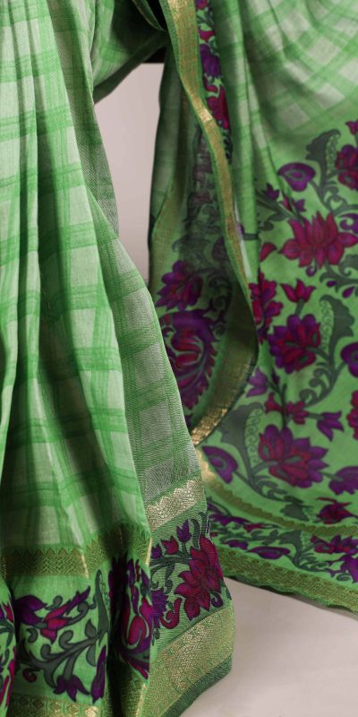 YNF 7035 Green Color Polyester Chanderi Printed Zari Weaving Work Saree Casual, Wedding, Festive, Events . Expected Delivery  4-6 Working Days @1549/- only                                                                                | Sarees, Bollywood Sarees, Creative Sarees, Designer Sarees, Embroidered Sarees, Ethnic Saree, Modern Digital sarees, Party Wear Sarees