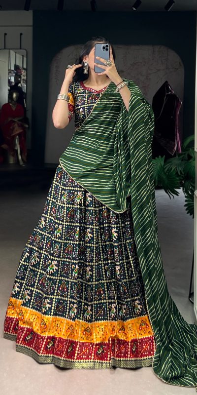 LNB 1638 Green Color Cotton Printed With Foil Work Lehenga Choli Wedding, Party, Festive, Events Etc. Delivery 4-6 Working Days Rs 1999 | Lehenga, Bollywood Lehenga, Creative Lehenga, Designer Lehenga, Embroidered Lehenga, Party Wear Lehenga