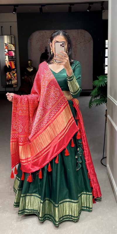 LNB 1653 Green Color Gaji Silk Dyeing With Lagdi patta Lehenga Choli Wedding, Party, Festive, Events Etc. Delivery 4-6 Working Days Rs 3499 | Lehenga, Bollywood Lehenga, Creative Lehenga, Designer Lehenga, Embroidered Lehenga, Party Wear Lehenga