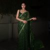 DF 3393 Green Color Georgette 5MM Sequins Embroidery Work Saree Casual, Wedding, Festive, Events . Expected Delivery  4-6 Working Days @1799/- only                                                 | Sarees, Bollywood Sarees, Creative Sarees, Designer Sarees, Embroidered Sarees, Ethnic Saree, Modern Digital sarees, Party Wear Sarees