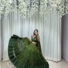LG 647 Green Color Printed Georgette Real Mirror Work Lehenga Choli Wedding, Party, Festive, Events Etc. Delivery 4-6 Working Days Rs 2099 | Lehenga, Bollywood Lehenga, Creative Lehenga, Designer Lehenga, Embroidered Lehenga, Party Wear Lehenga