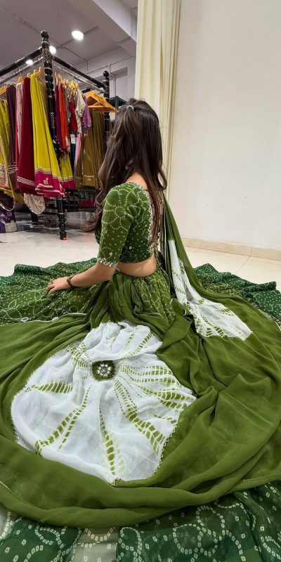 LG 647 Green Color Printed Georgette Real Mirror Work Lehenga Choli Wedding, Party, Festive, Events Etc. Delivery 4-6 Working Days Rs 2099 | Lehenga, Bollywood Lehenga, Creative Lehenga, Designer Lehenga, Embroidered Lehenga, Party Wear Lehenga